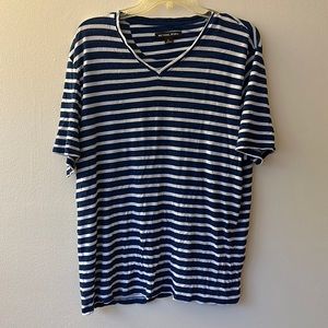 White and Navy short sleeve Michael Kors T-Shirt - Size XL